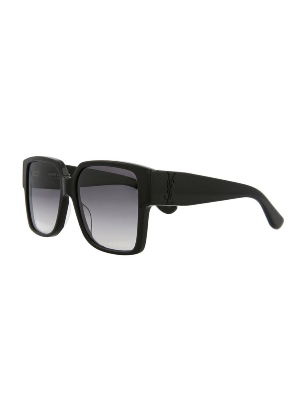 Saint Laurent Black Square Sunglasses with Gradient Gray Lenses - Picture 2 of 11
